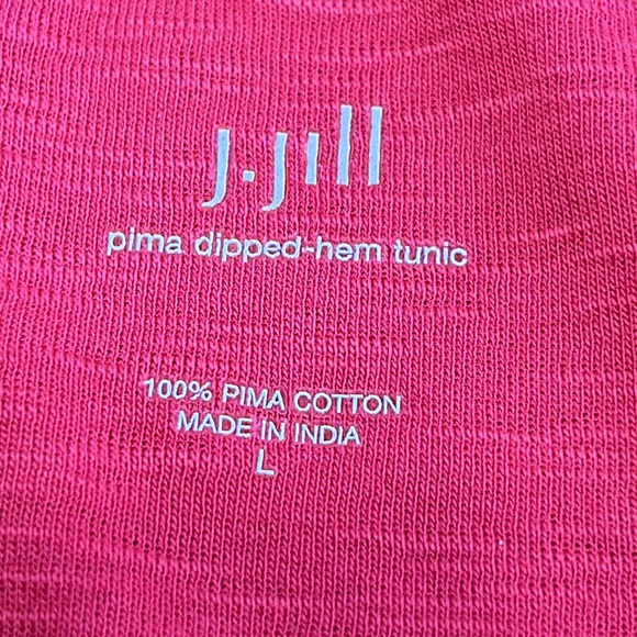 J. Jill Pima Dipped Hem style tunic top. Red. Short sleeve. Size Large. - Picture 2 of 10